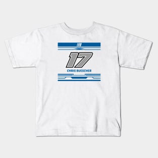 Chris Buescher blue #17 2024 NASCAR art design Kids T-Shirt